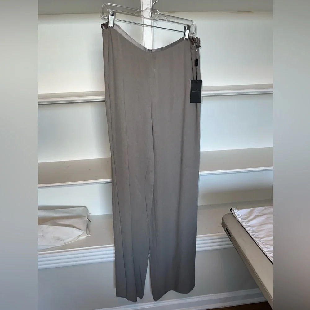 GIORGIO ARMANI Grey Silk Viscose Pant - L - 46IT - Picture 4 of 12